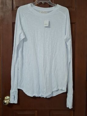 NWT We the Free White Cotton Long Sleeve Tee Thumb Holes Size Xs